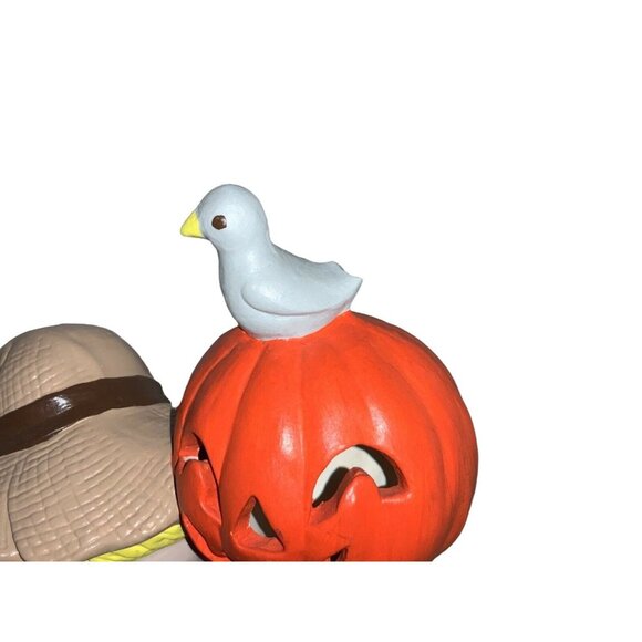 Halloween Scarecrow and Pumpkin Figurine 12 Inch Vintage Ceramic - Picture 6 of 10